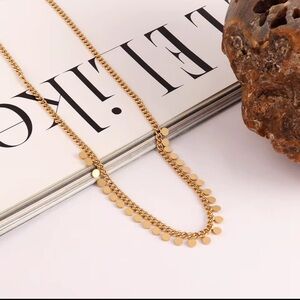 Round Tassel Pendant Necklace Waterproof 

Stainless Steel